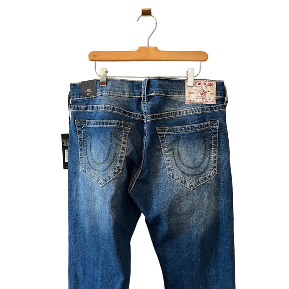 True Religion Rickie Fit Denim Big T Straight Leg Jeans 34 - Picture 3 of 6